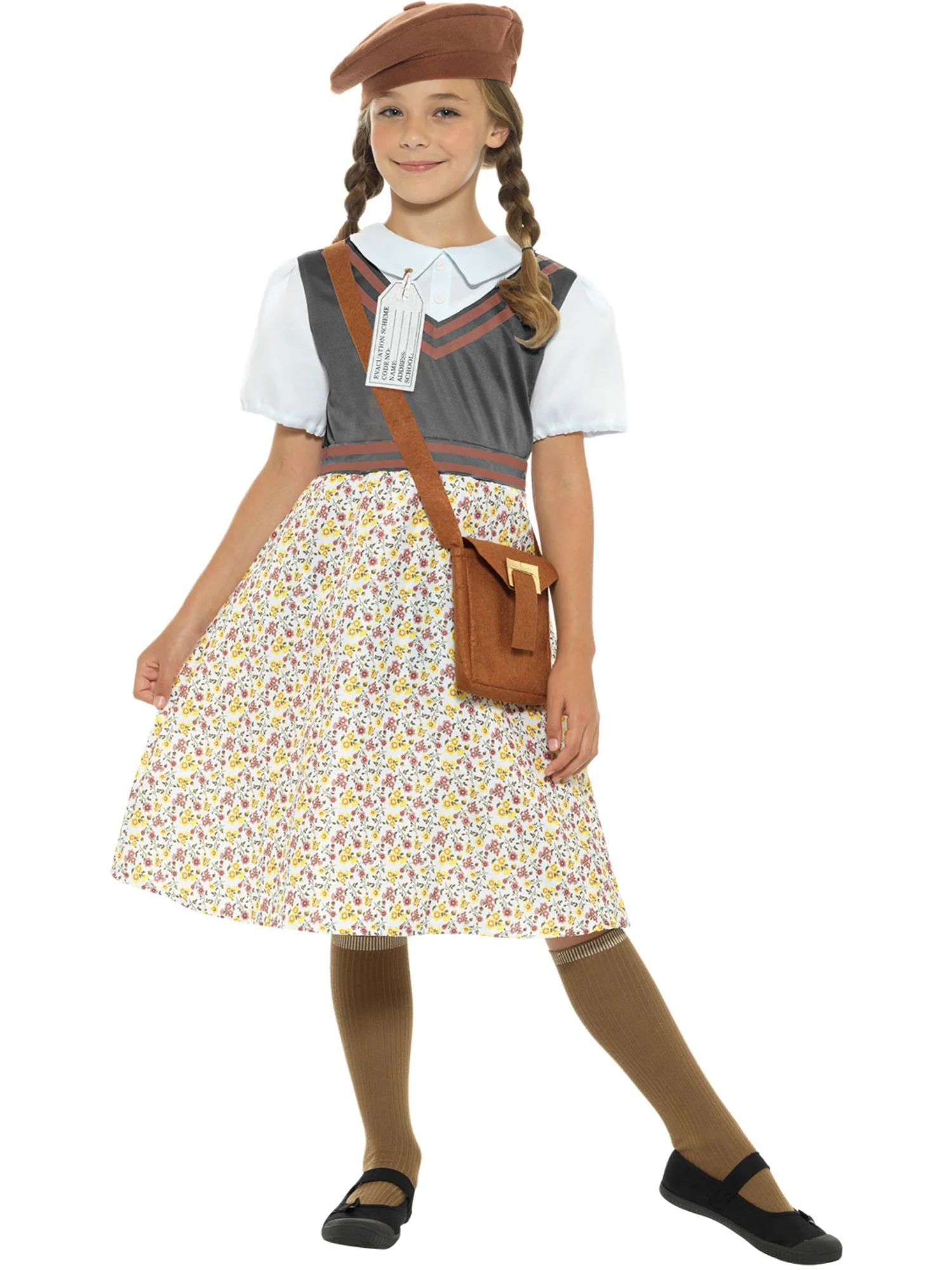 Evacuee School Girl Costume - Image 4
