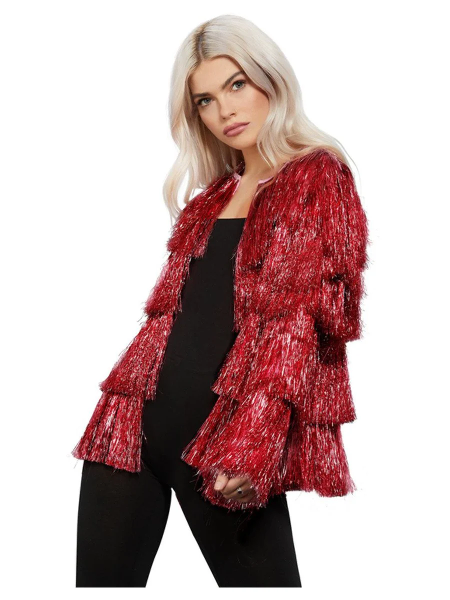 Fever Tinsel Festival Jacket, Red - Image 3